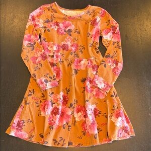 The Children’s Place Floral Long Sleeve Fashion Skater Dress Size S (5/6)